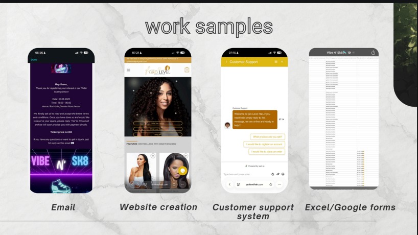 A selection of VP Assistance digital and administrative work